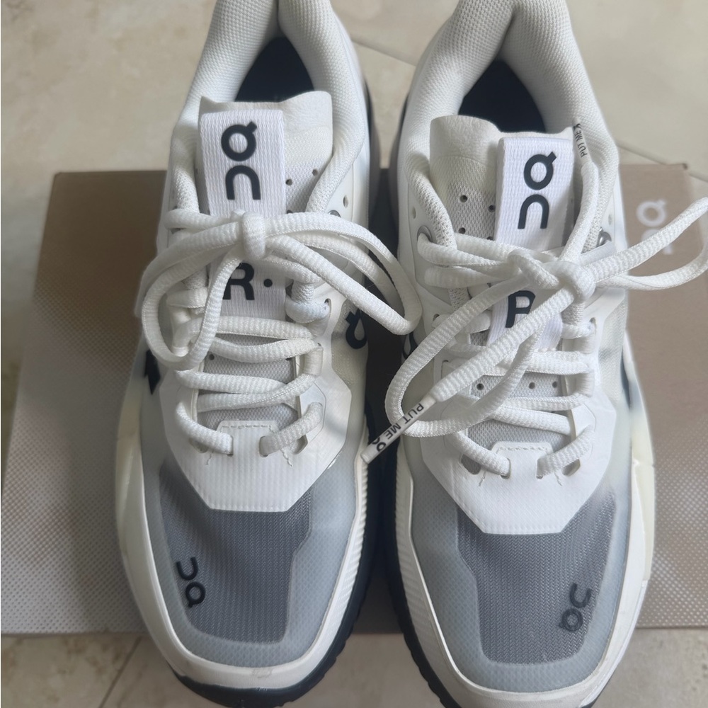 On Running White and Gray Women's Sneakers